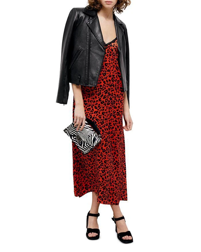 商品The Kooples|Leopard Print Satin Slip Midi Dress,价格¥1015,第2张图片详细描述