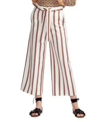 商品Maje|Pomala Striped Cropped Wide-Leg Pants 休闲宽裤,价格¥875,第1张图片