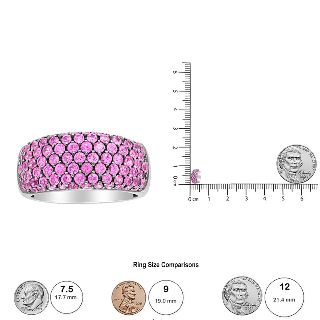 18K White Gold and Black Rhodium Multi Row Pink Sapphire Classic Band Ring 商品