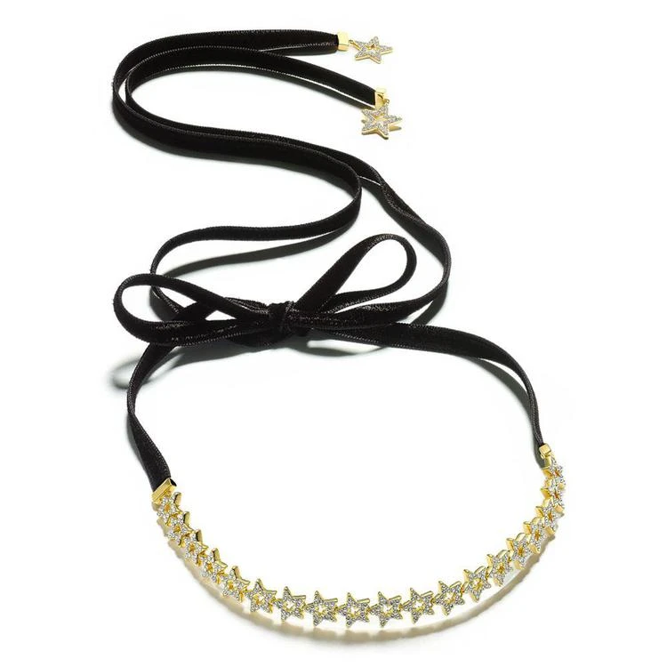 商品Kate Spade|Gold-Tone Crystal Star Ribbon Choker Necklace,价格¥648,第1张图片