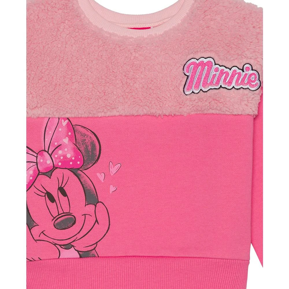 商品Disney|Toddler Girls Minnie Mouse Long Sleeve Sherpa Fleece Pullover Sweatshirt,价格¥317,第3张图片详细描述