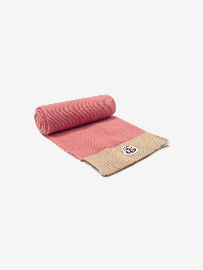 商品Moncler|Moncler Pink Girls Wool Knitted Logo Scarf,价格¥1452,第1张图片