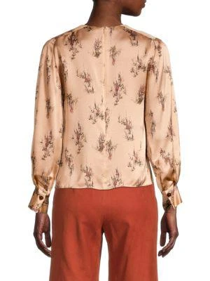 商品Vince|Wisteria Long-Sleeve Silk Top,价格¥1261,第2张图片详细描述