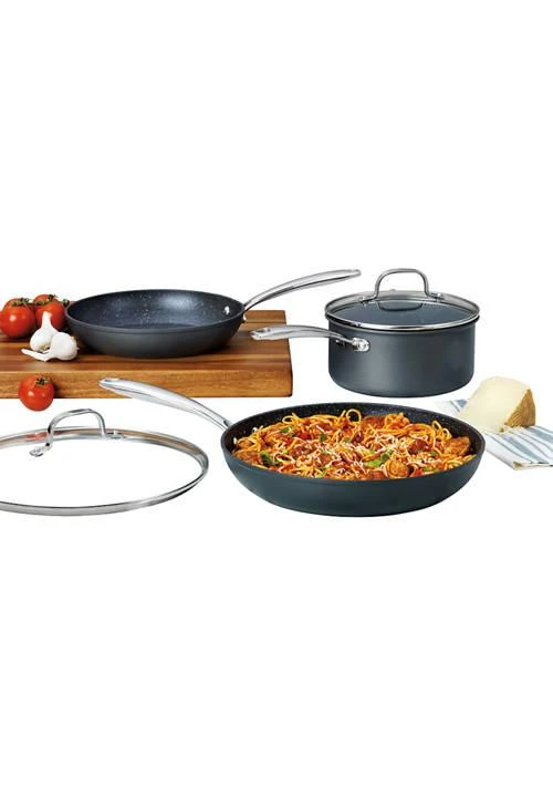 商品Granitestone|Professional 5 Piece Aluminum Hard Anodized Diamond and Mineral Coating Ultimate Nonstick Premium Cookware Set,价格¥767,第2张图片详细描述