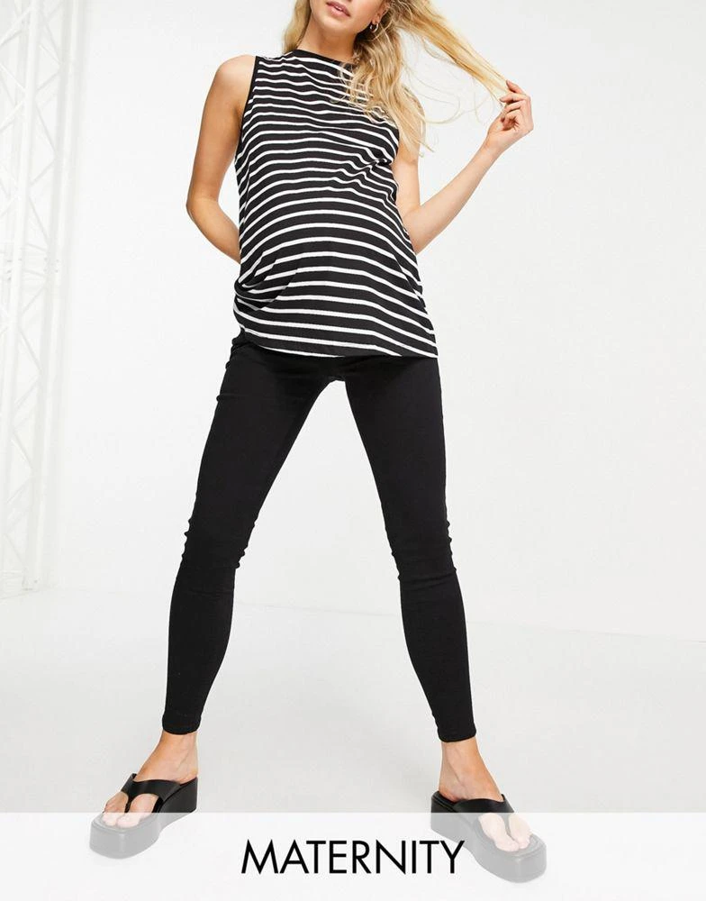 商品Topshop|Topshop Maternity under bump Joni jean in black,价格¥170,第1张图片