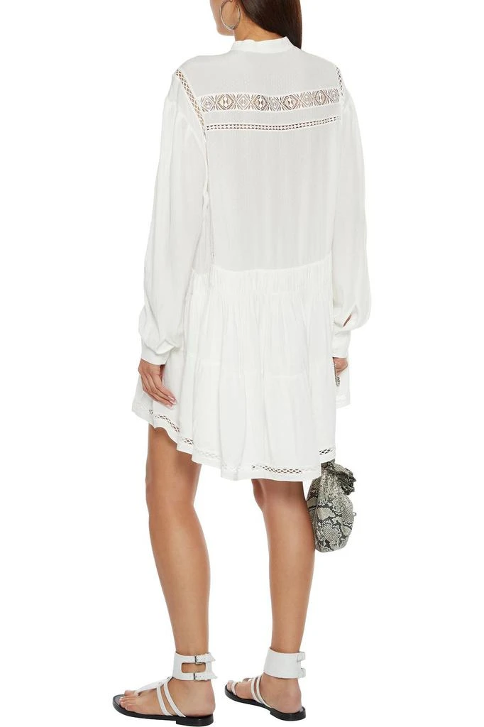 商品IRO|Pluton crochet-trimmed Swiss-dot crepe de chine mini dress,价格¥588,第1张图片