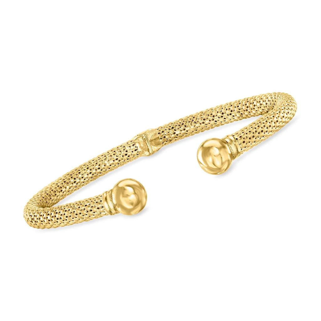 商品Ross-Simons|18kt Gold Over Sterling Ball Cuff Bracelet,价格¥952,第1张图片