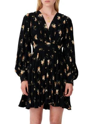 商品Maje|Rasmus Printed Crêpe Skater Dress,价格¥597,第1张图片