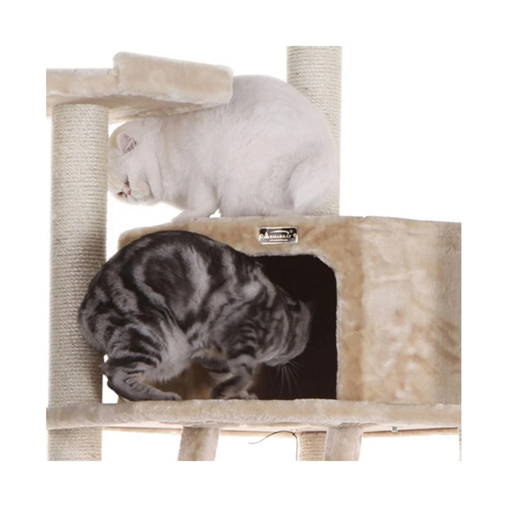 Multi-Function Real Wood Cat Tower With Spacious Condo 商品