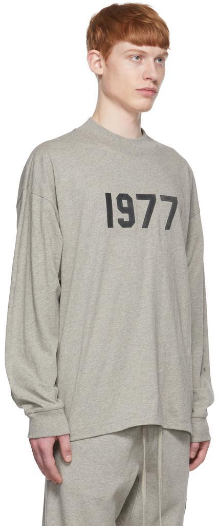 商品Essentials|Gray Cotton Long Sleeve T-Shirt,价格¥424,第4张图片详细描述