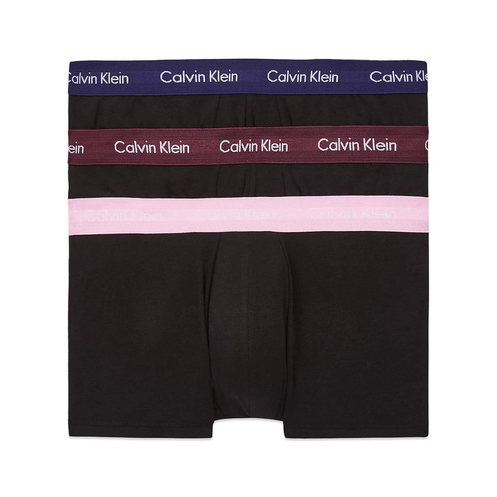 商品Calvin Klein|Calvin Klein Low Rise Cotton Stretch Trunks - Grape Glim/Pale Orchid/Purple Fuss,价格¥350,第1张图片
