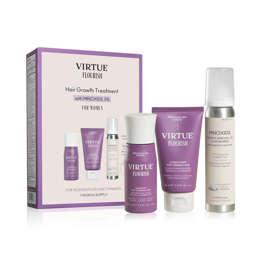 商品VIRTUE|3-Pc. Trial-Size Hair Growth Treatment Set,价格¥487,第1张图片