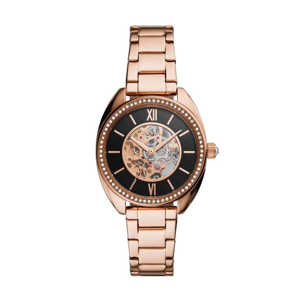 商品Fossil|Fossil Women's Vale Automatic, Rose Gold-Tone Stainless Steel Watch,价格¥603,第1张图片