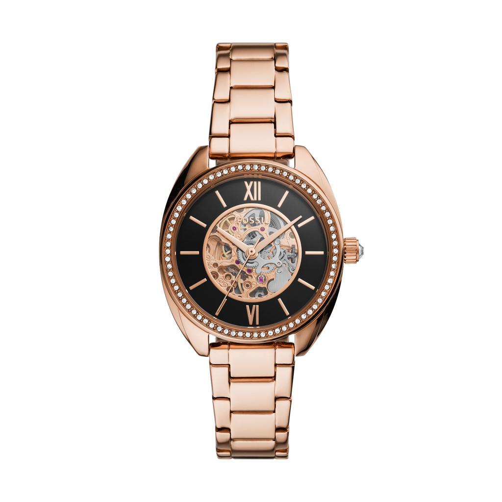 商品Fossil|Fossil Women's Vale Automatic, Rose Gold-Tone Stainless Steel Watch,价格¥600,第1张图片