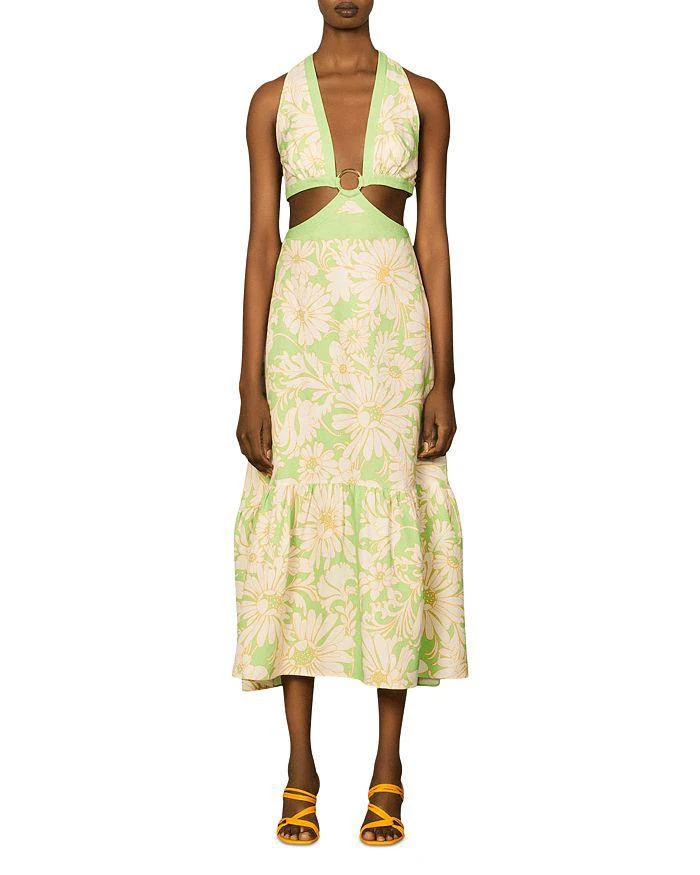 商品Sandro|Ludmila Floral Print Midi Dress,价格¥3636,第1张图片