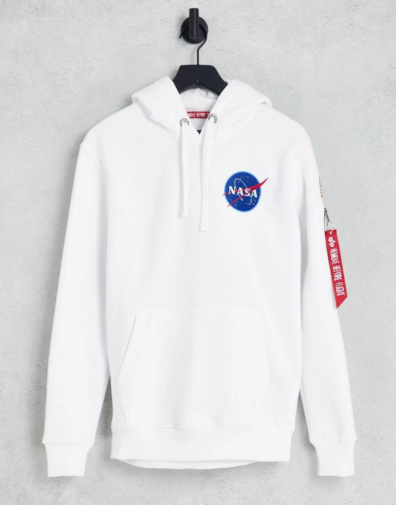 商品Alpha Industries|Alpha Industries NASA space shuttle back print hoodie in white,价格¥589,第1张图片