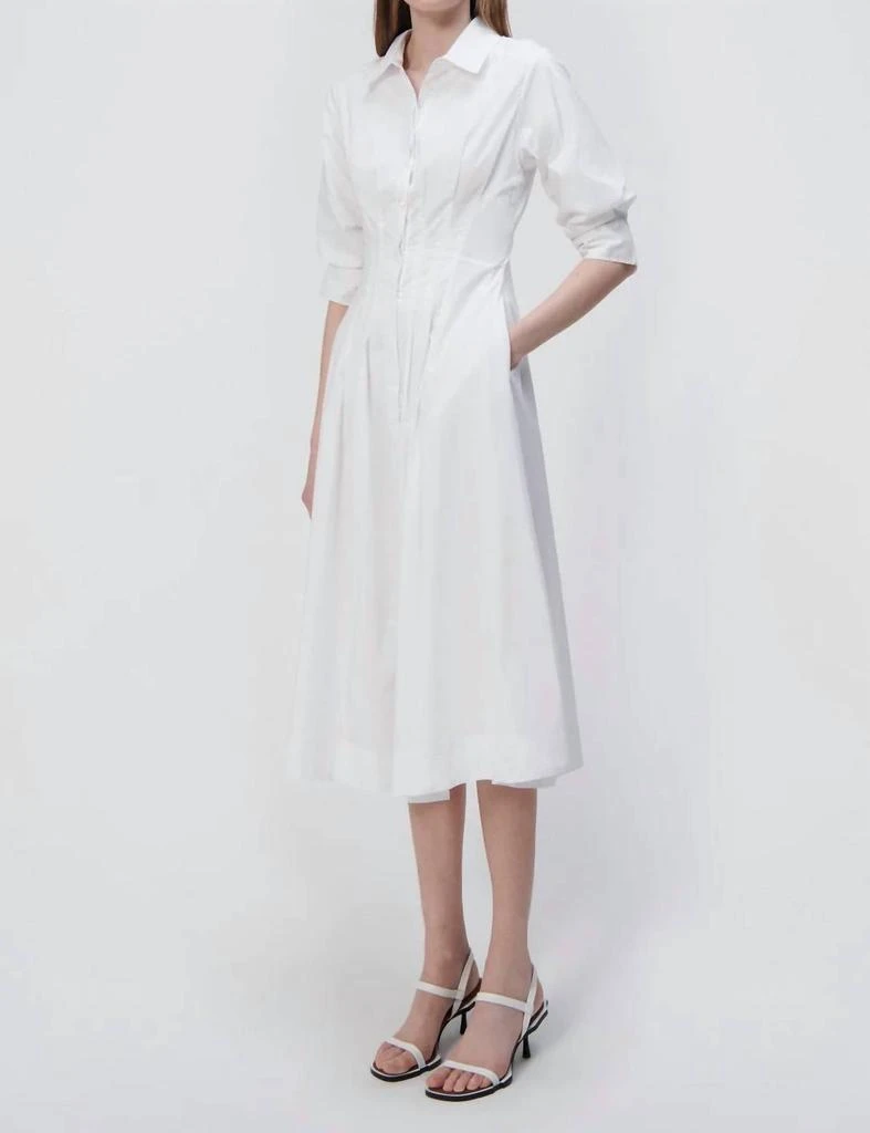 商品Jonathan Simkhai|Jazz Pintuck Midi Dress In White,价格¥2495,第3张图片详细描述