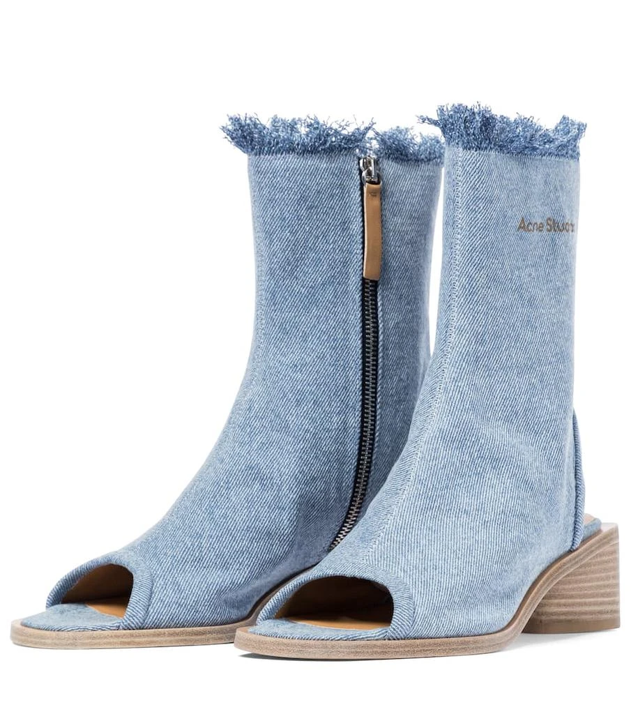 商品Acne Studios|Peep-toe denim ankle boots,价格¥3059,第5张图片详细描述