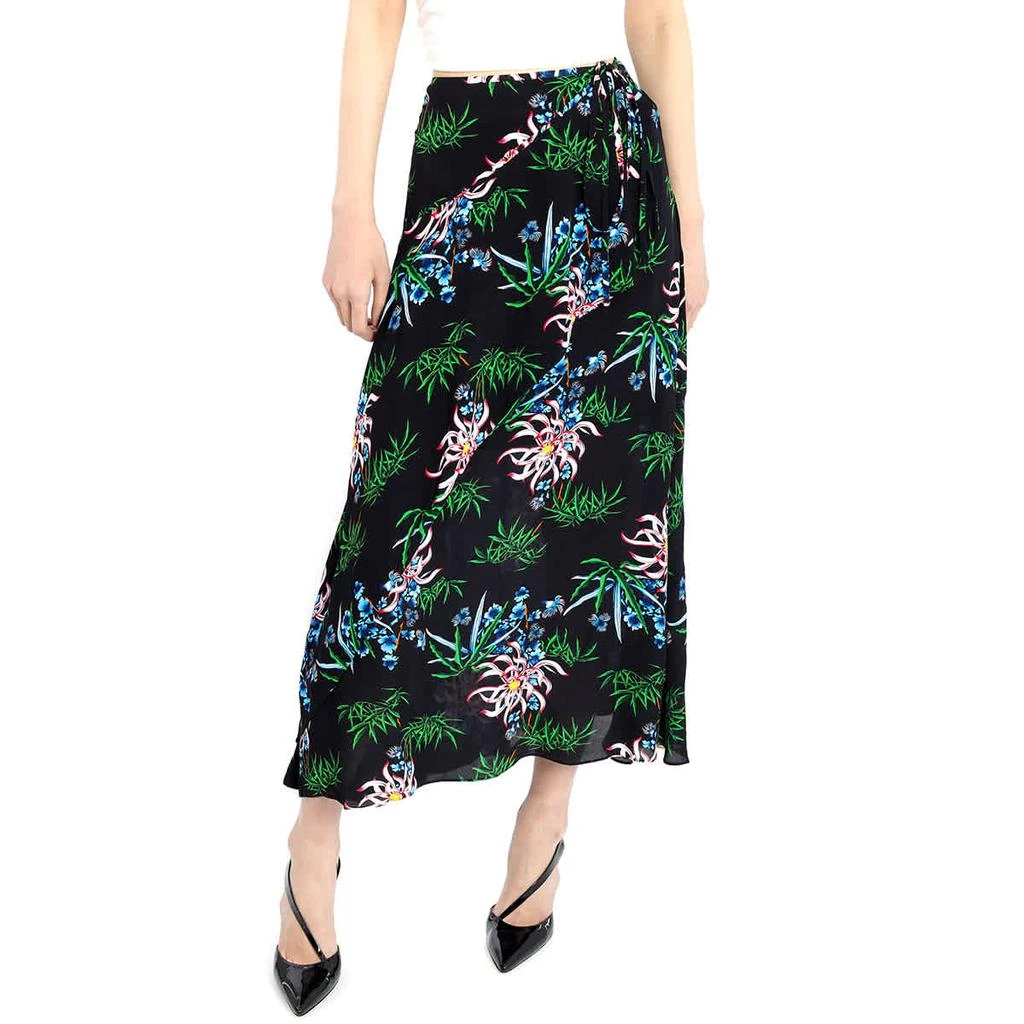 商品Kenzo|Black Botanical Print Wrap Skirt,价格¥515,第1张图片