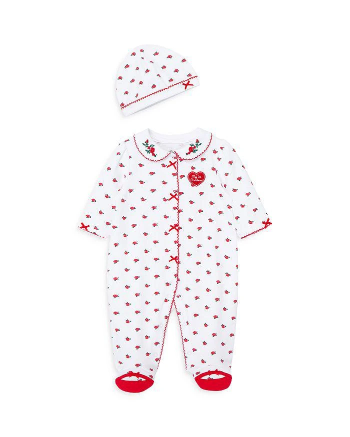 商品Little Me|Girls' Petite Rose Cotton Footie & Hat Set - Baby,价格¥146,第1张图片