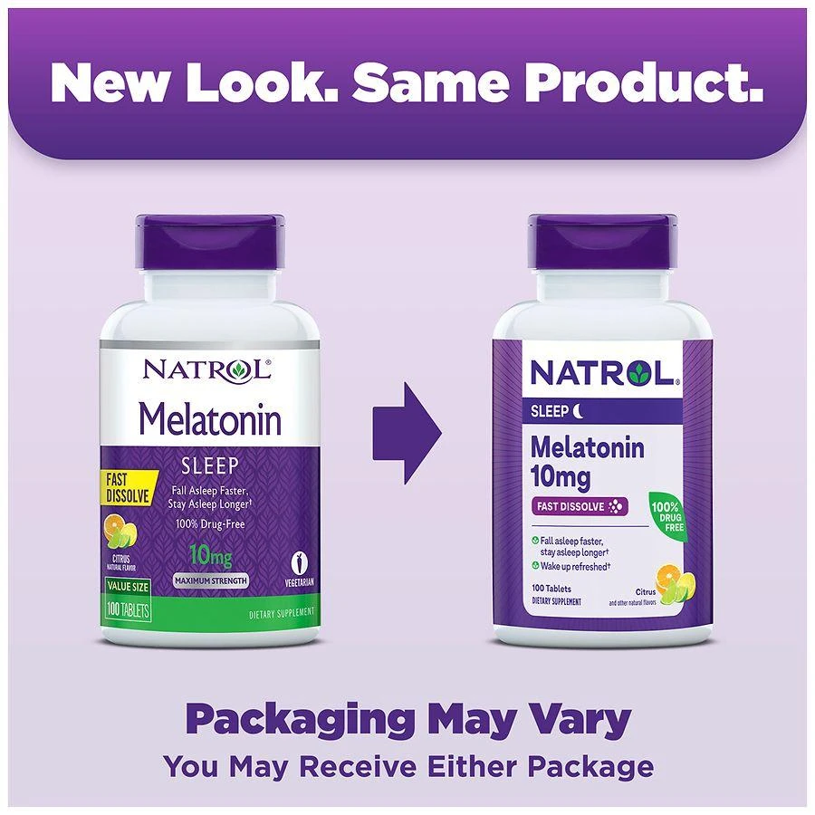 商品Natrol|Melatonin 10 mg Maximum Strength Fast Dissolve Tablets Citrus,价格¥142,第3张图片详细描述