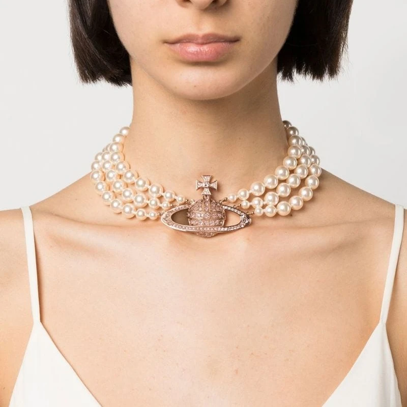 商品[国内直发] Vivienne Westwood|时尚休闲温柔百搭 珍珠 项链 女款,价格¥4129,第5张图片详细描述