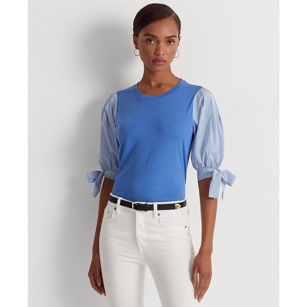 商品Ralph Lauren|Women's Jersey Puffed Sleeve T-Shirt,价格¥731,第1张图片