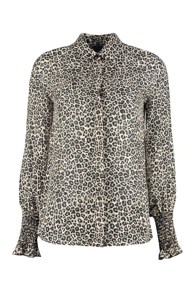 Pinko Buttoned Animal Printed Long Sleeved Shirt商品第1张图片规格展示