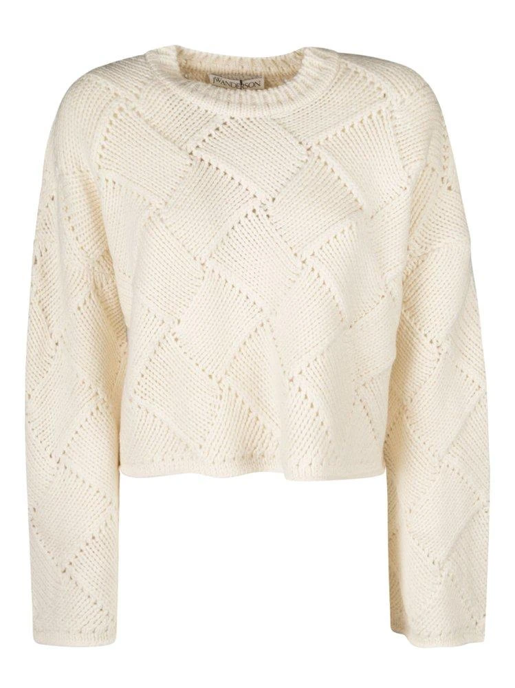 商品JW Anderson|JW Anderson Weave Knit Cropped Jumper,价格¥3919,第1张图片