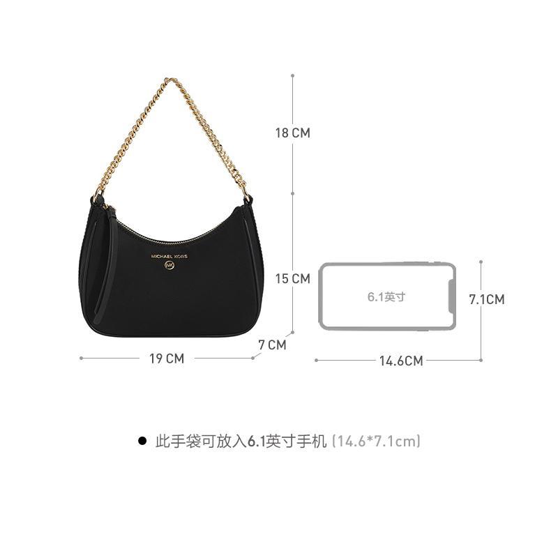 商品[国内直发] Michael Kors|MK 女包 迈克·科尔斯 MICHAEL KORS 22春夏 JET SET CHARM系列小号黑色单肩包腋下包 32H1GT9C1C BLACK,价格¥688,第3张图片详细描述