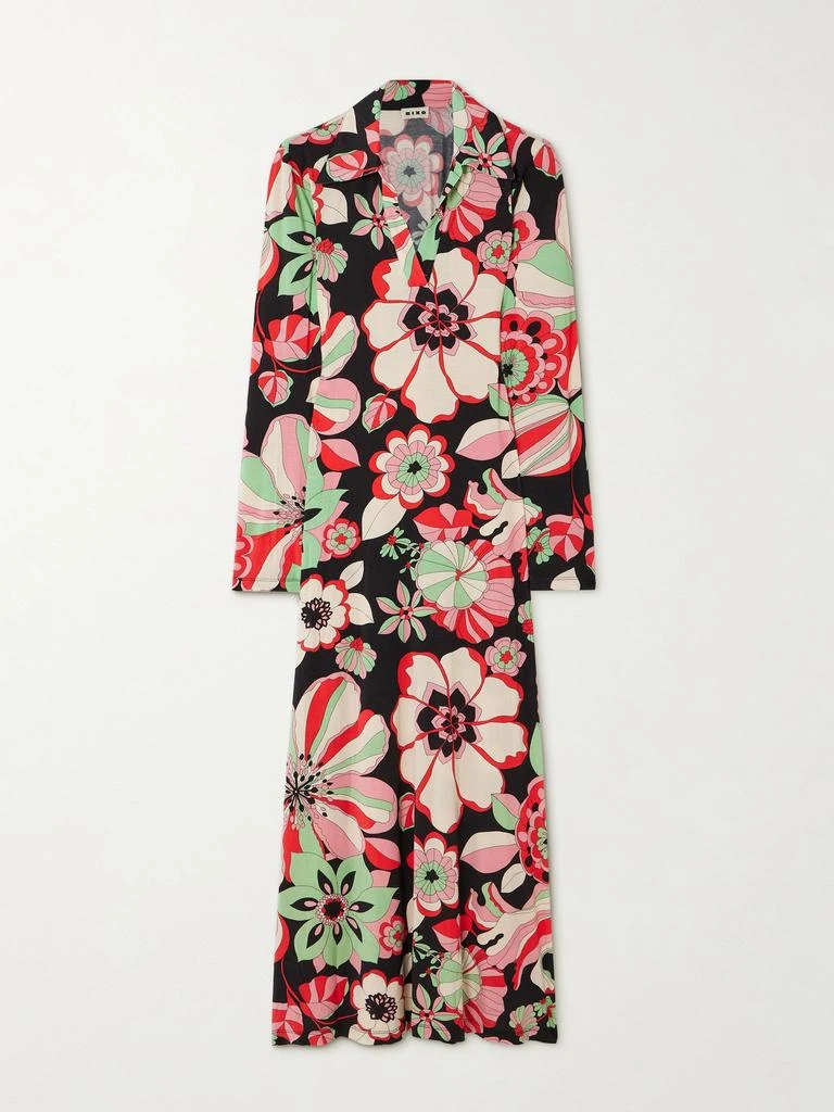 商品Rixo|Tillie 花卉印花弹力平纹布中长连衣裙,价格¥2432,第1张图片