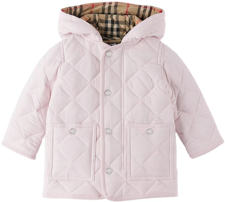 商品Burberry|Baby Pink Quilted Jacket,价格¥1632,第1张图片