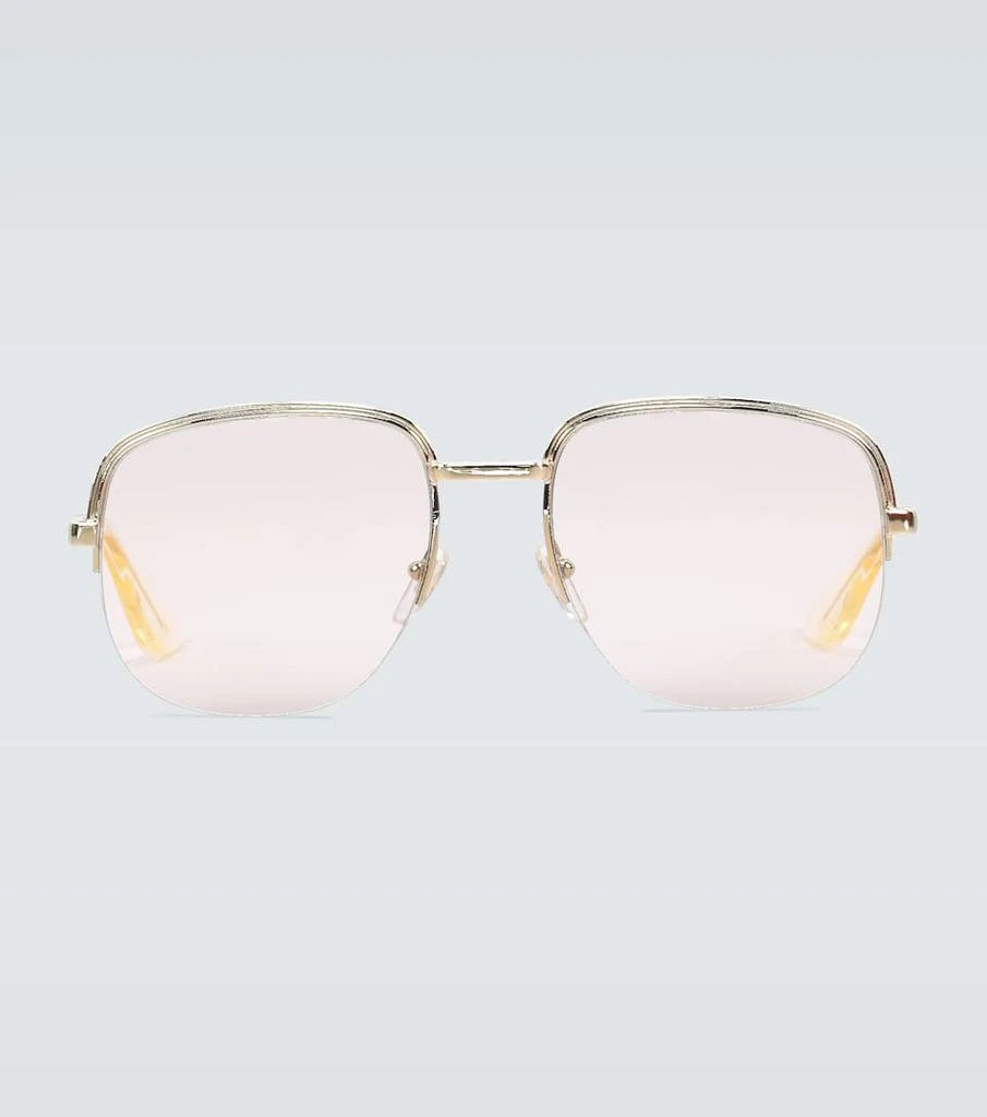 商品Gucci|矩形金属框眼镜,价格¥2205,第1张图片