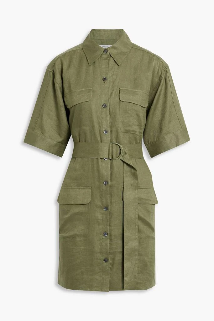 商品Equipment|Belted linen mini shirt dress,价格¥1321,第3张图片详细描述