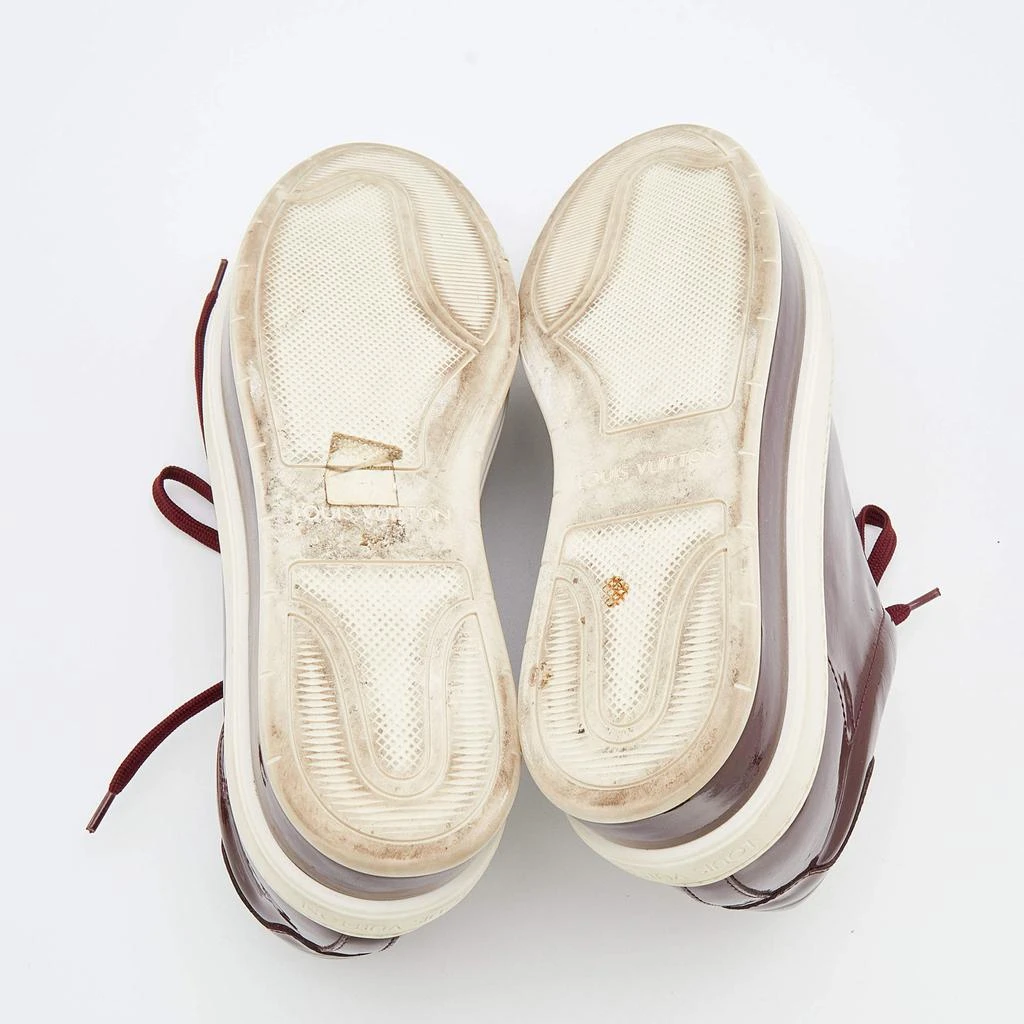 Louis Vuitton Burgundy Patent Leather Lace Up Platform Sneakers Size 38 商品