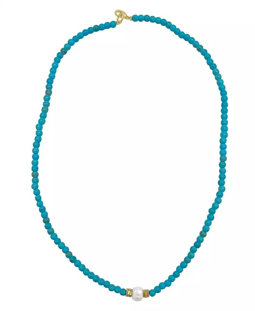 商品ADORNIA|17.5" Faux Turquoise Beaded Necklace with Imitation Pearl,价格¥207,第1张图片