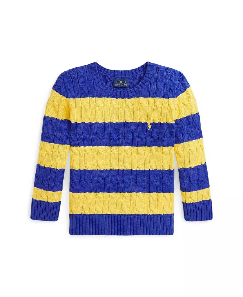 商品Ralph Lauren|Toddler and Little Boys Striped Cable-Knit Cotton Sweater,价格¥321,第4张图片详细描述