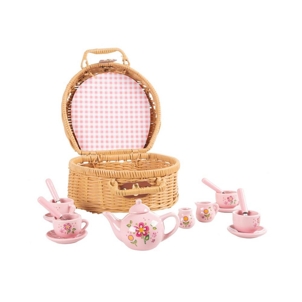 商品Trademark Global|Hey Play Kids Tea Set - Mini Porcelain Tea Party - Pretend Play, 17 Piece,价格¥147,第1张图片