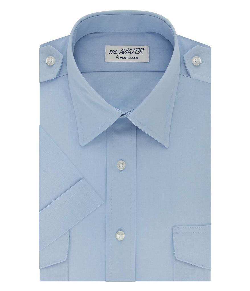 商品Van Heusen|Mens Dress Shirts Short Sleeve Aviator Shirt Solid Spread Collar,价格¥168,第1张图片