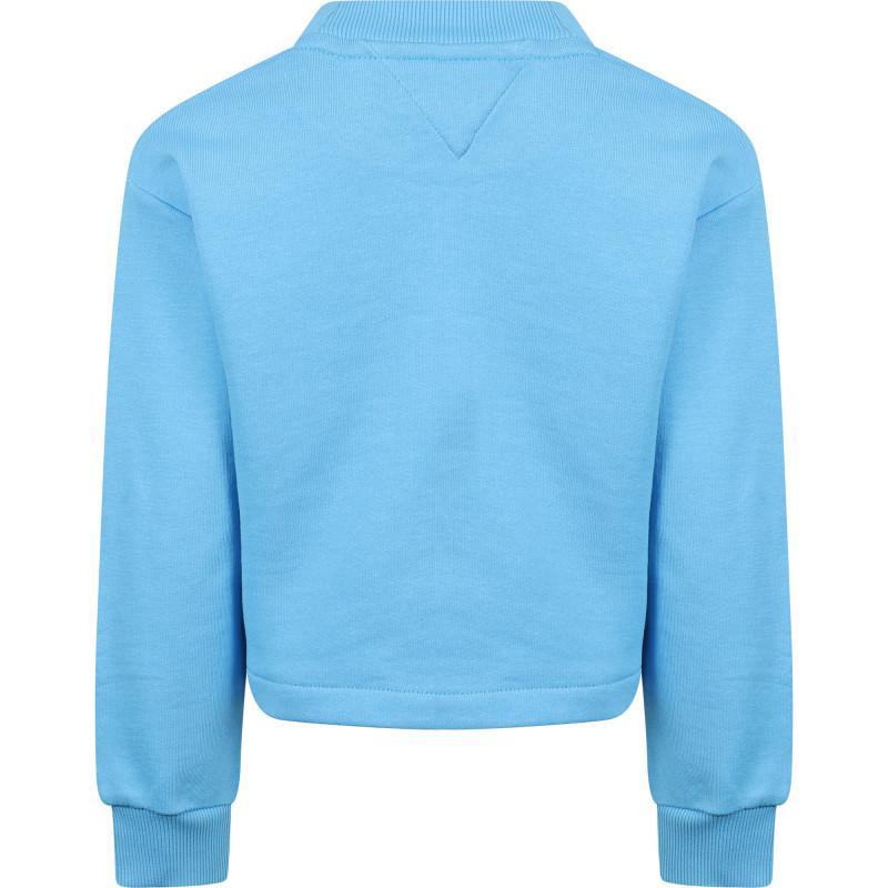 商品Tommy Hilfiger|Organic cotton cropped logo sweatshirt in blue,价格¥407-¥481,第4张图片详细描述