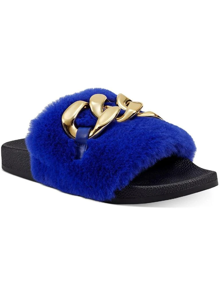 商品INC International|Percita Womens Faux Fur Flats Slide Slippers,价格¥178-¥214,第1张图片
