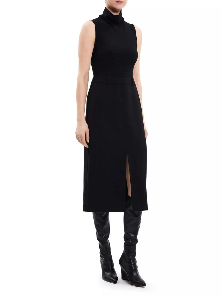 商品Theory|Funnel-Neck Crepe Belted Dress,价格¥1635,第2张图片详细描述