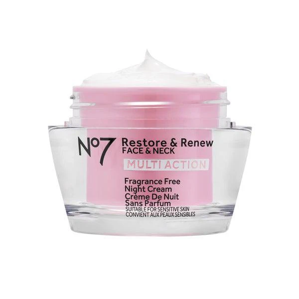 商品No7|Restore & Renew Multi Action Face & Neck Fragrance Free Night Cream (50ml),价格¥223,第4张图片详细描述