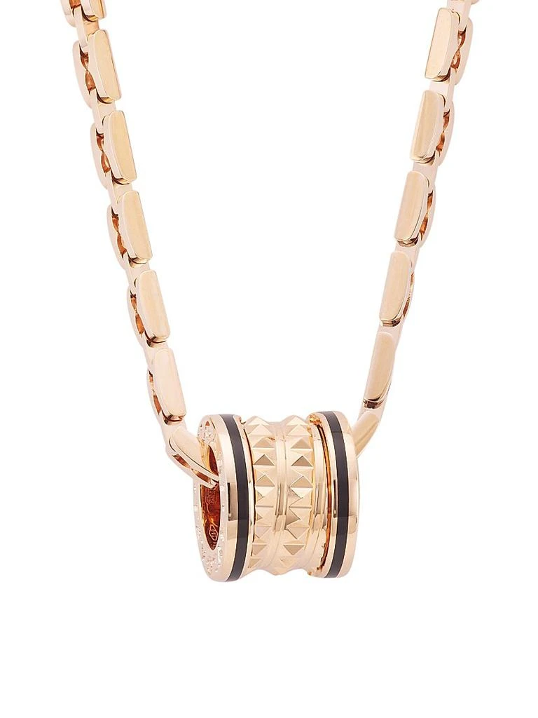 商品BVLGARI|B.zero1 Rock 18K Rose Gold & Black Ceramic Pendant Necklace,价格¥65983,第1张图片