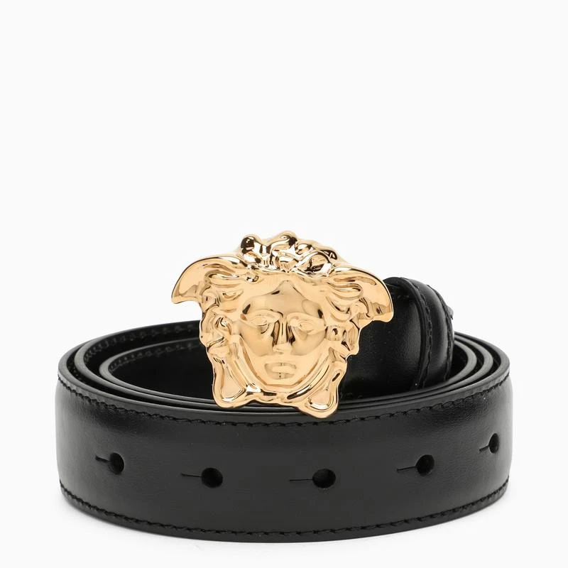 商品Versace|Black belt with gold Medusa plaque,价格¥3102,第1张图片