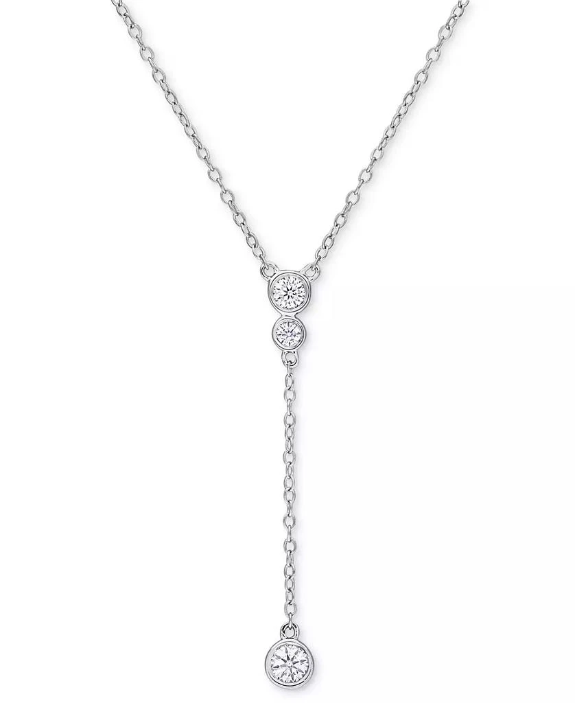 商品Macy's|Moissanite Bezel 17" Lariat Necklace (1/3 ct. t.w.) in Sterling Silver,价格¥786,第1张图片