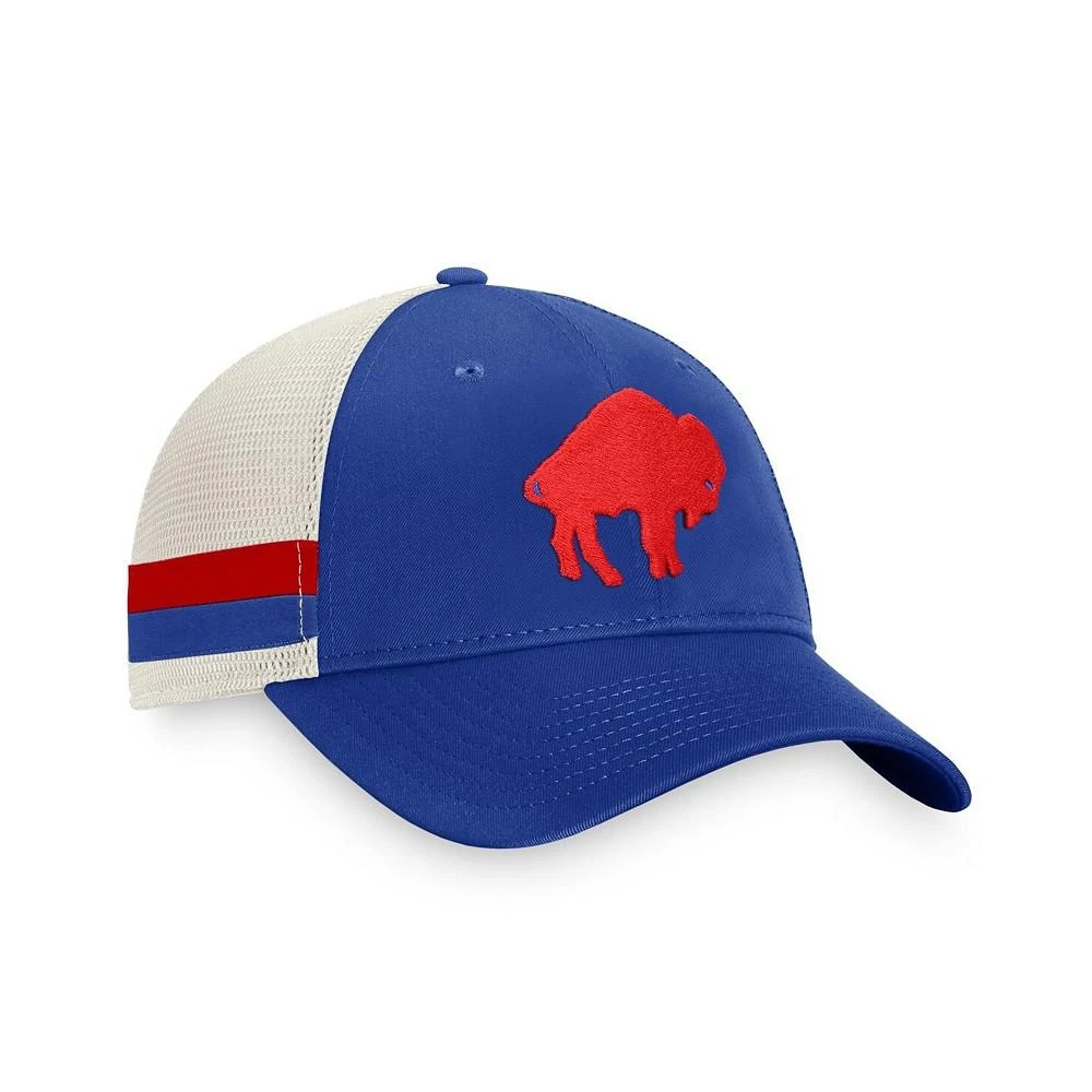 商品Fanatics|Men's Branded Royal, White Buffalo Bills Historic Logo Iconic Team Stripe Trucker Snapback Hat,价格¥152,第3张图片详细描述