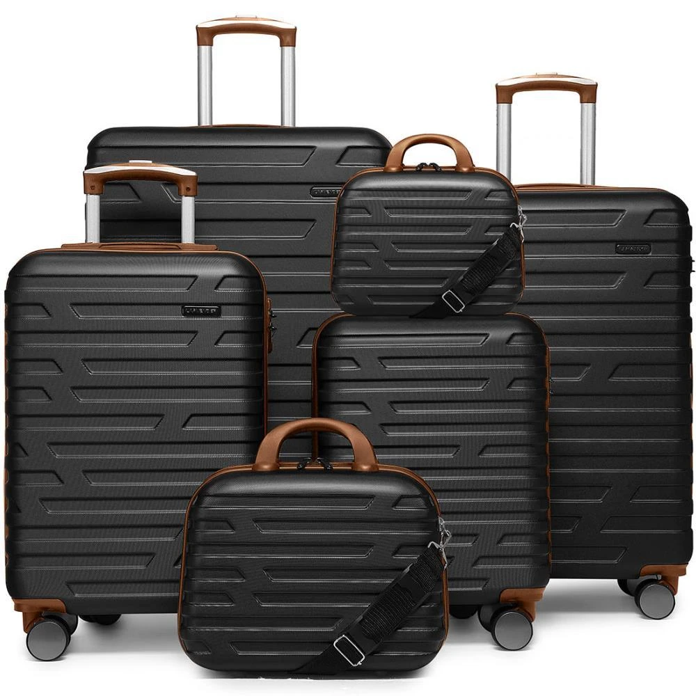 商品BreeBe|Luggage Sets 6 Piece Hardside Expandable Suitcases with Two Cosmetic Cases Spinner Wheels TSA Lock,价格¥2116,第1张图片