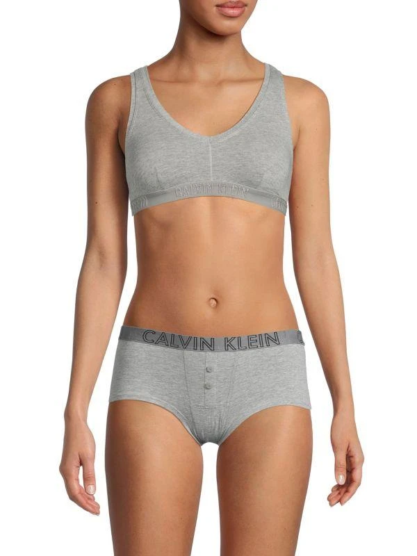 商品Calvin Klein|Logo Crisscross Back Sports Bra,价格¥122,第1张图片