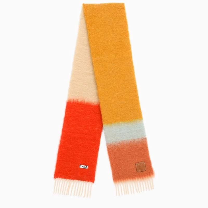 商品Loewe|Camel striped scarf in mohair blend,价格¥2191,第1张图片